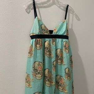 Millau dress skull flower high low hem small